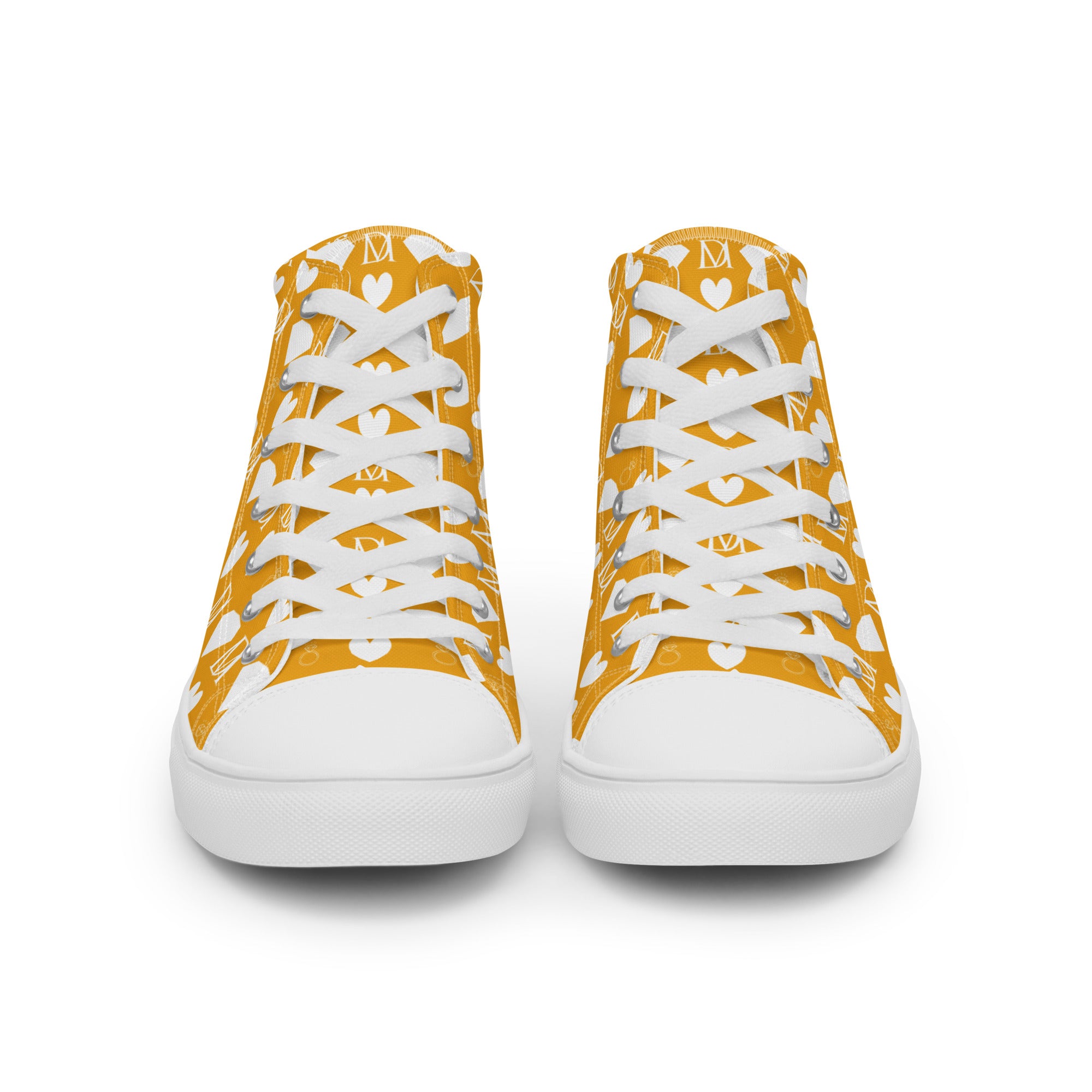 White high-top canvas shoes for women with frosted diamond design by Daemon Luxury, featuring stylish and comfortable footwear.