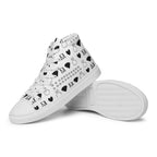 White high-top canvas shoes from Daemon Luxury's Dim Diamonds Artica Blizzard Female collection, shown from the left side.