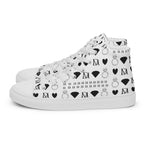 White high-top canvas shoes from Daemon Luxury's Dim Diamonds Artica Blizzard Female collection, shown from the left side.