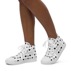 White women's high-top canvas shoes from Daemon Luxury's Dim Diamonds Artica Blizzard collection, featuring stylish and comfortable design.