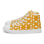 White high-top canvas shoes for women featuring frosted diamond details, by Daemon Luxury.