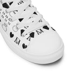 White high-top canvas shoes from Daemon Luxury's Dim Diamonds Artica Blizzard Female collection.