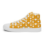 White high-top canvas shoes from Daemon Luxury's Frosted Diamonds Tarmin Honeybees Female collection, showing right inside view