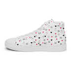 White women's high-top canvas shoes with speckled diamond pattern from Daemon Luxury's Artica Blizzard Female collection.