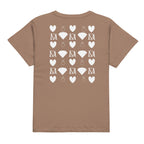 Frosted Diamonds Premio il Woman high-waisted tee in latte color, showing the back detail and elegant design by Daemon Luxury.