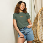 Women's high-waisted tee from Daemon Luxury's Honeybee Shores Premio il Woman collection, featuring a pine front design.