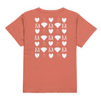 Women's high-waisted red Sorbet tee featuring frosted diamond accents from Daemon Luxury Premio il Woman collection.