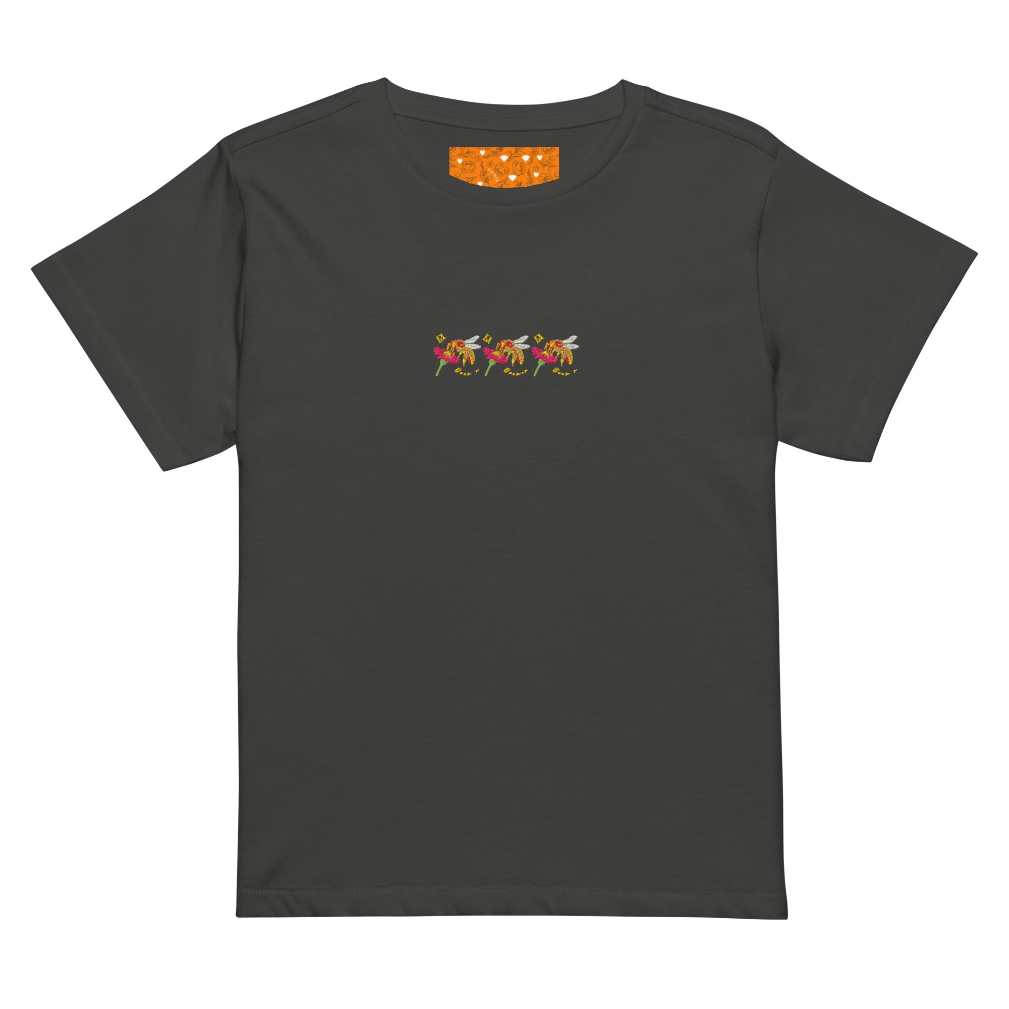 Vintage black high-waisted women's tee from Honeybee Shores Premio il Woman collection by Daemon Luxury, front view.