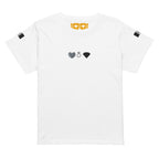 White women's high-waisted tee from Daemon Luxury's Signature Relay (Elemental) collection, front view.