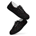 Black women's lace-up canvas shoes featuring speckled diamond pattern from Daemon Luxury's NEMESIS Female collection.