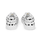 White lace-up canvas shoes from Daemon Luxury's Dim Diamonds Artica Blizzard Female collection, featuring a stylish back view.