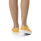 White lace-up canvas shoes for women featuring frosted diamond accents by Daemon Luxury.