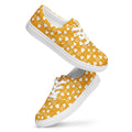 White lace-up canvas shoes for women featuring frosted diamond details by Daemon Luxury.