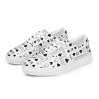 White lace-up canvas shoes from Daemon Luxury's Dim Diamonds Artica Blizzard Female collection, front view showing stylish design.