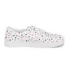 White women's lace-up canvas shoes featuring speckled diamond design from Daemon Luxury's Artica Blizzard Female collection.