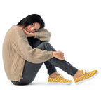 White lace-up canvas shoes for women featuring frosted diamond design by Daemon Luxury, perfect for casual wear.